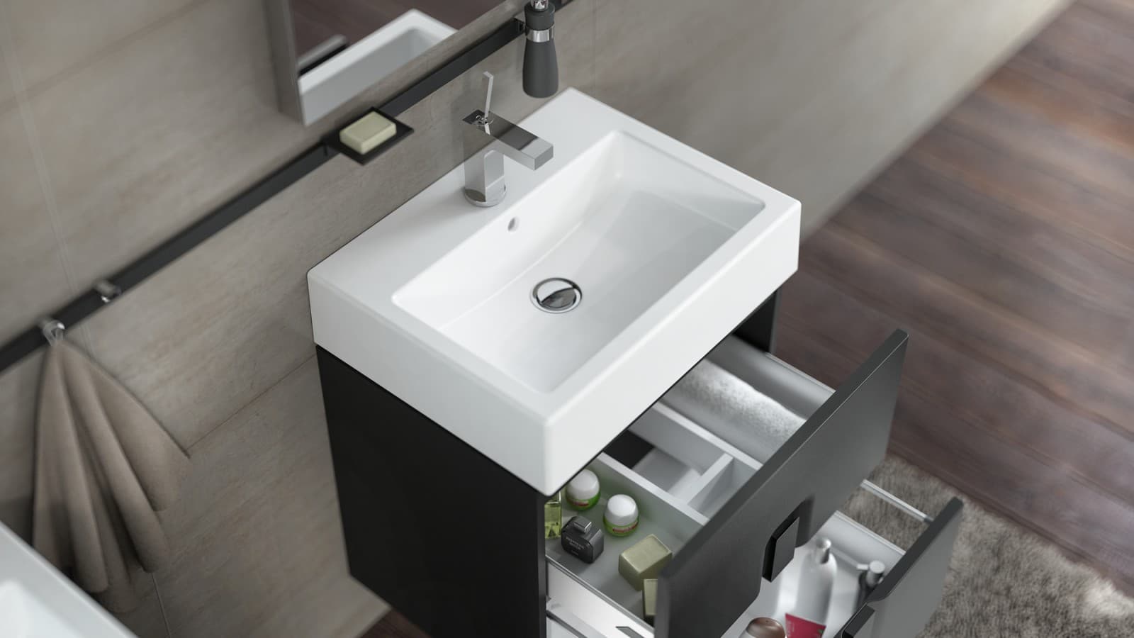 Falra szerelhető fiókos Kolo Twins fürdőszobabútor Falra szerelhető fiókos Kolo Twins fürdőszobabútor